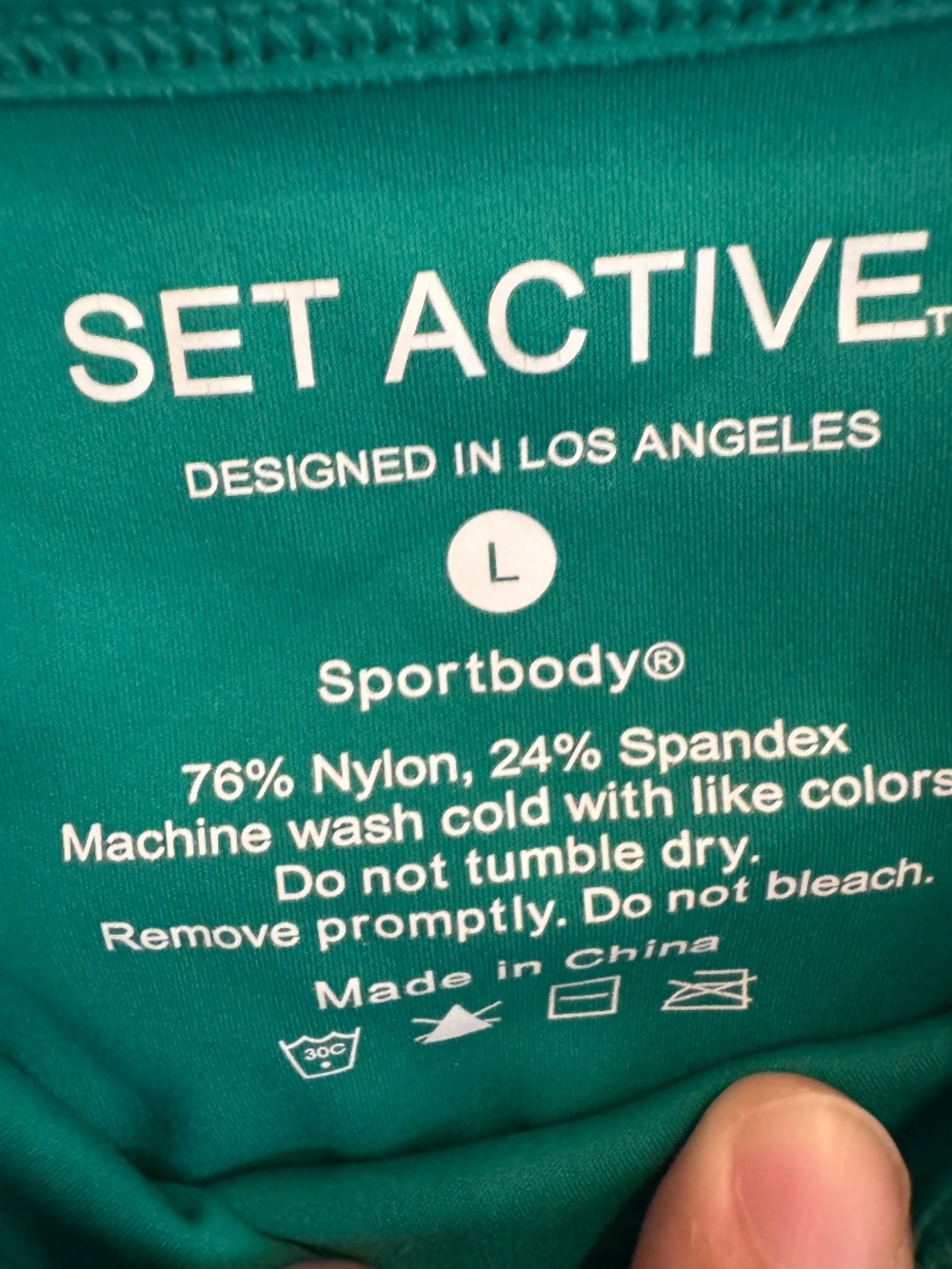 SET ACTIVE Green Sportbody Leggings and Crop Tank Top Set Large - Picture 8 of 9
